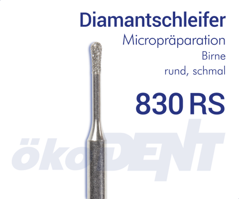 Micro-Diamant 830RS - Birne, rund, schmal – ökoDENT, Diamond Burs