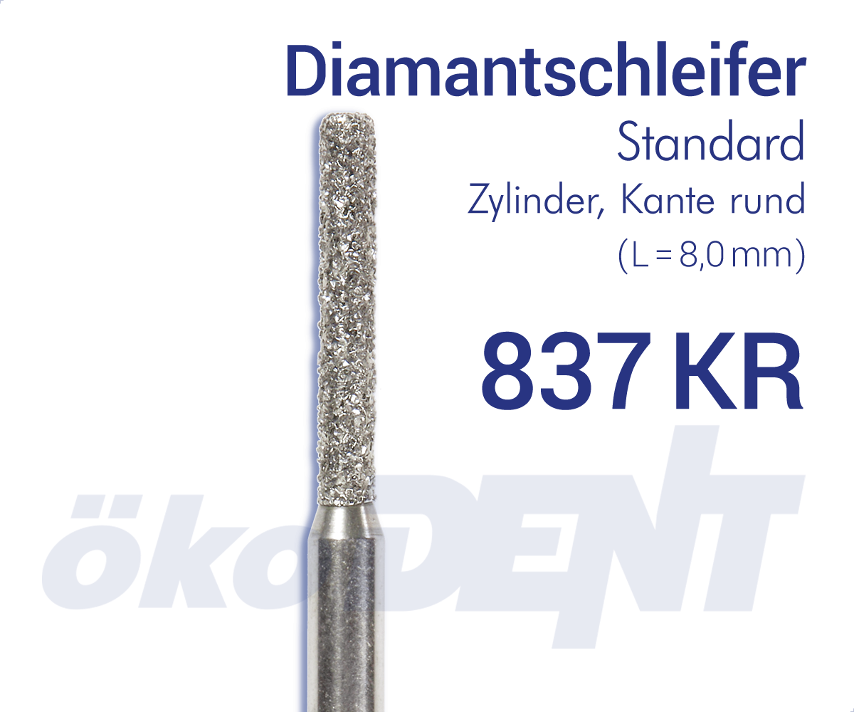 Standard-Diamant 837KR - Zylinder, Kante rund – ökoDENT, Diamonds