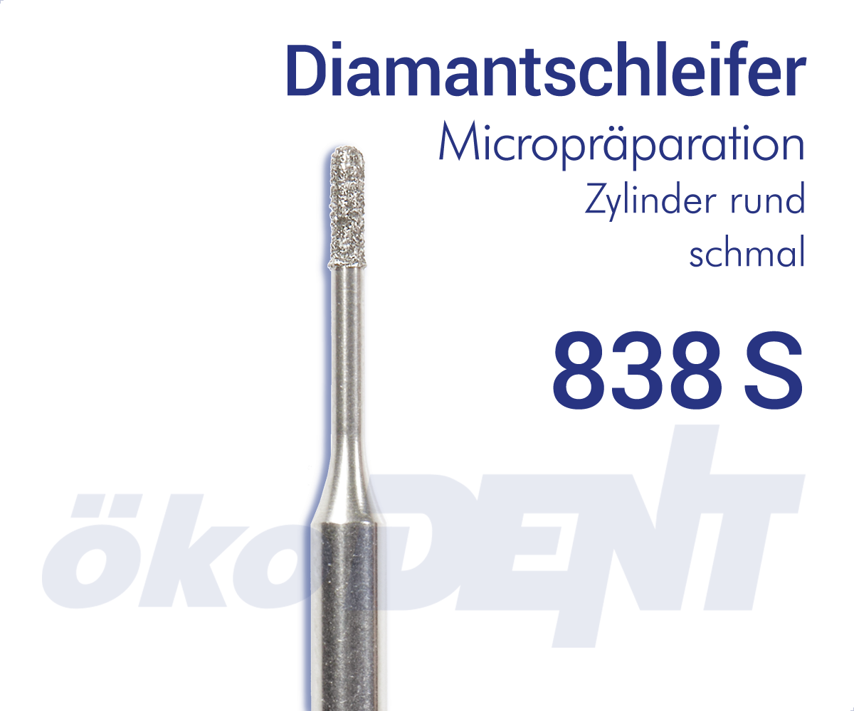 Micro-Diamant 838S - Zylinder rund, schmal – ökoDENT, Diamanten
