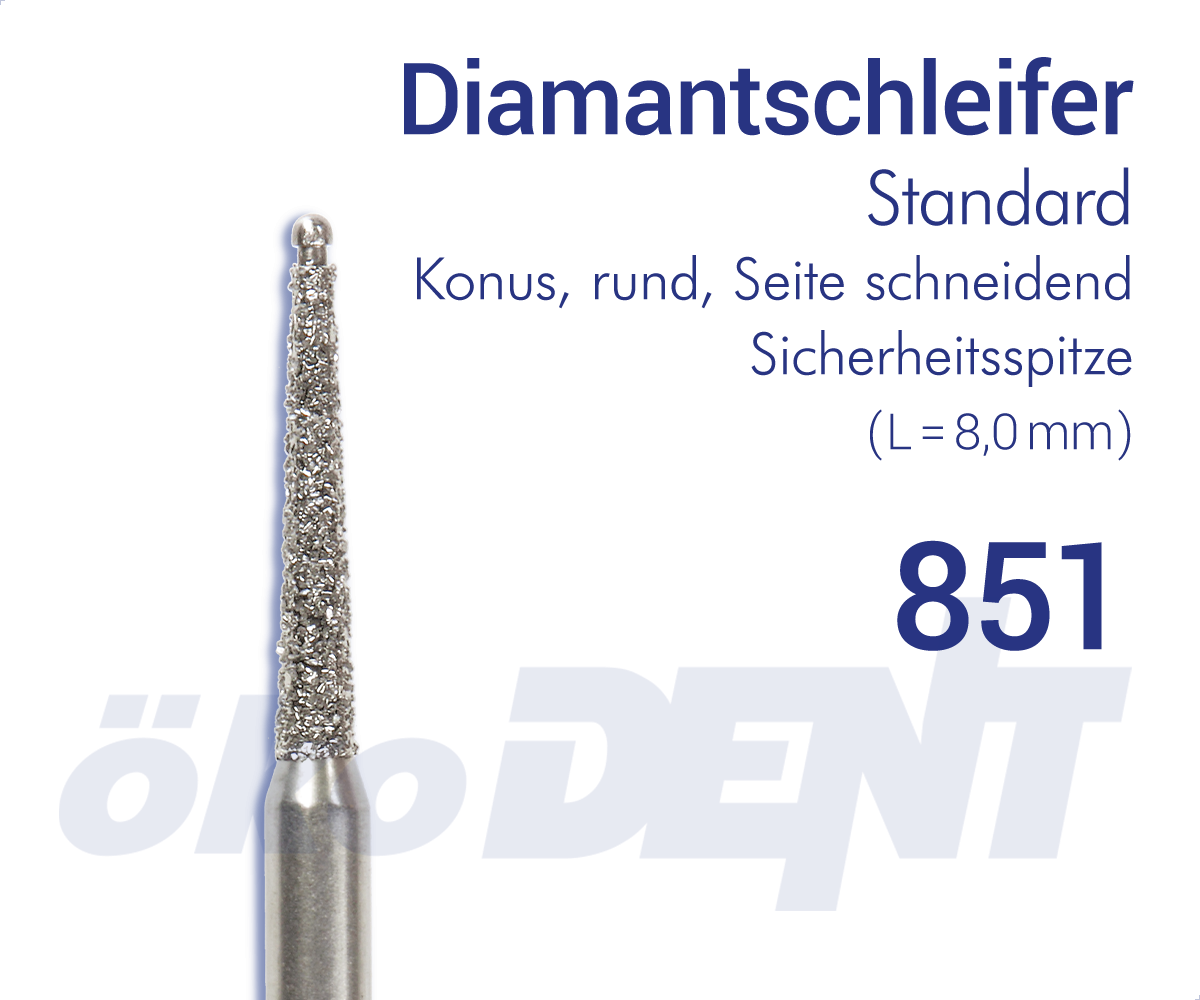 Diamantschleifer Konus abgerundet kurz / Diamond Bur Cone Round Short