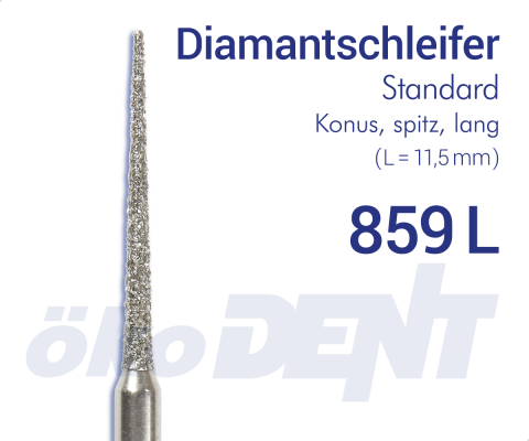Standard-Diamant 859L - Konus, spitz, lang – ökoDENT, Diamanten