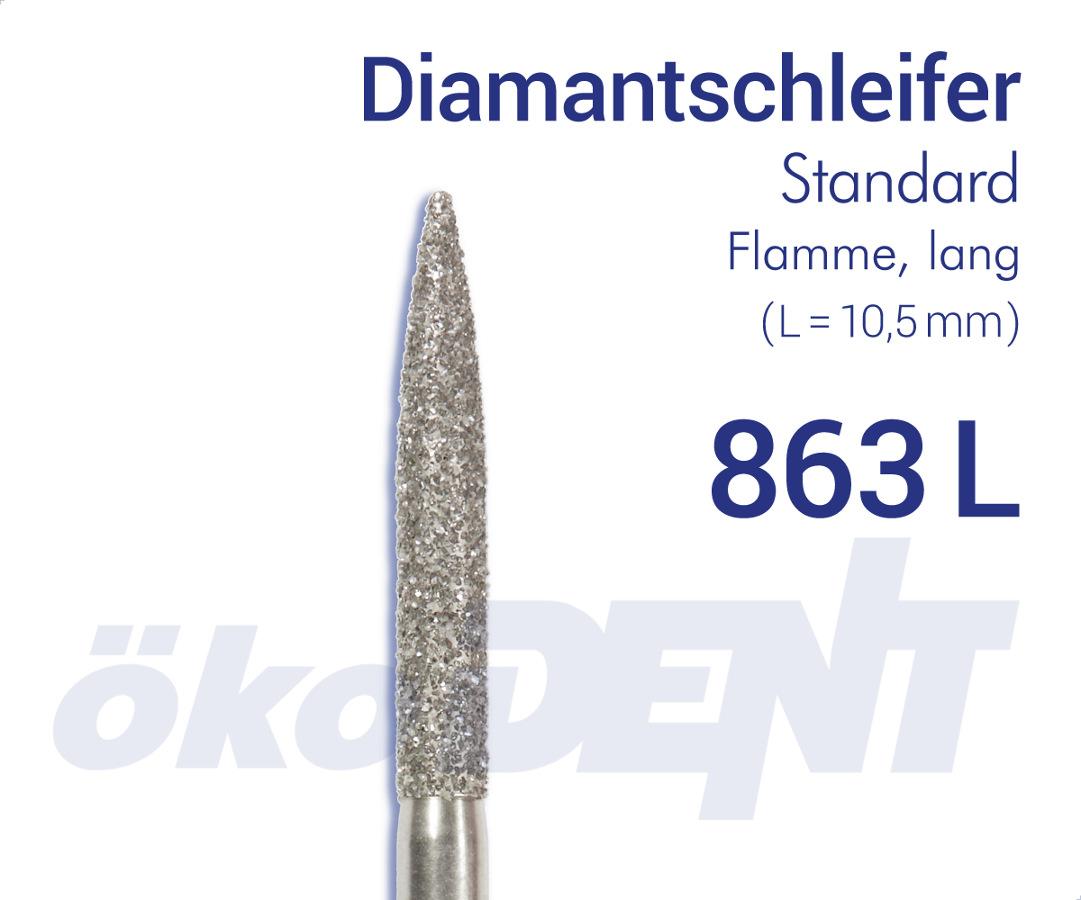 Standard-Diamant 863L - Flamme, lang – ökoDENT, Diamanten