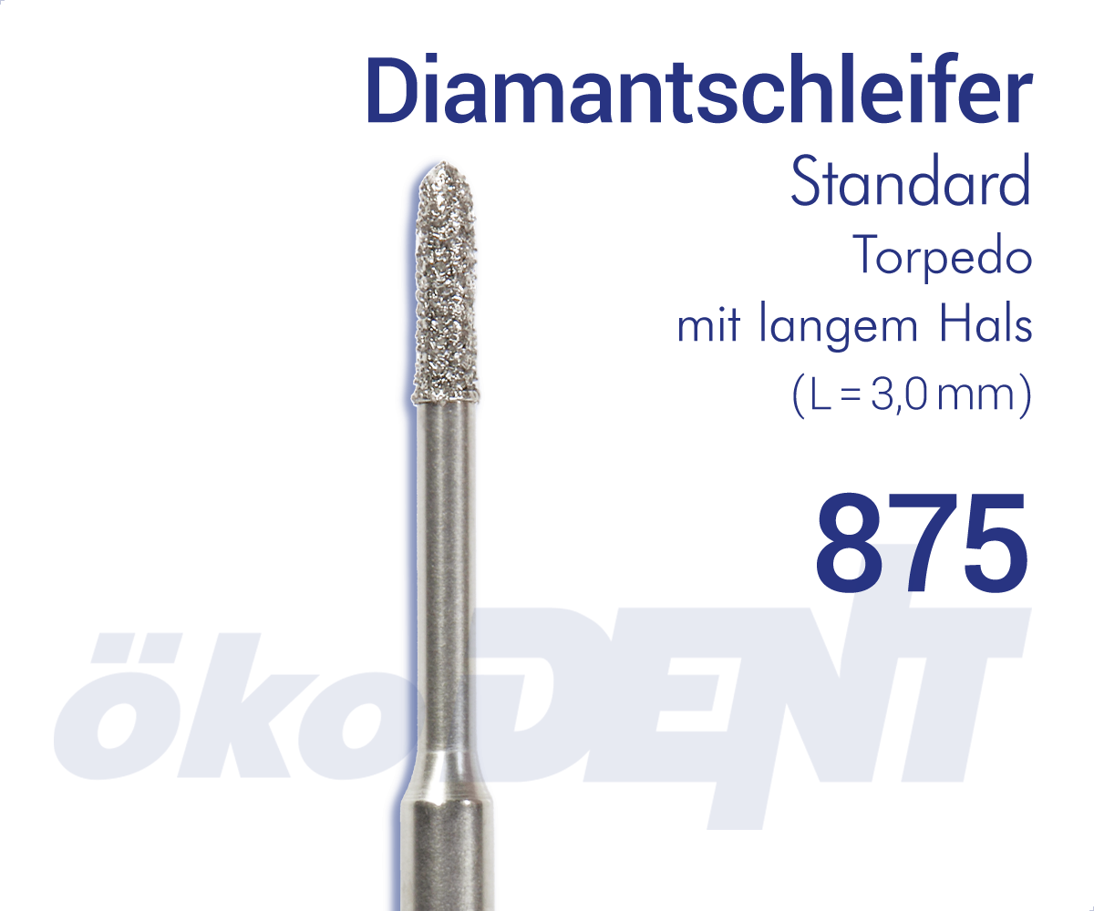 Standard-Diamant 875 - Torpedo, mit langem Hals – ökoDENT, Diamanten
