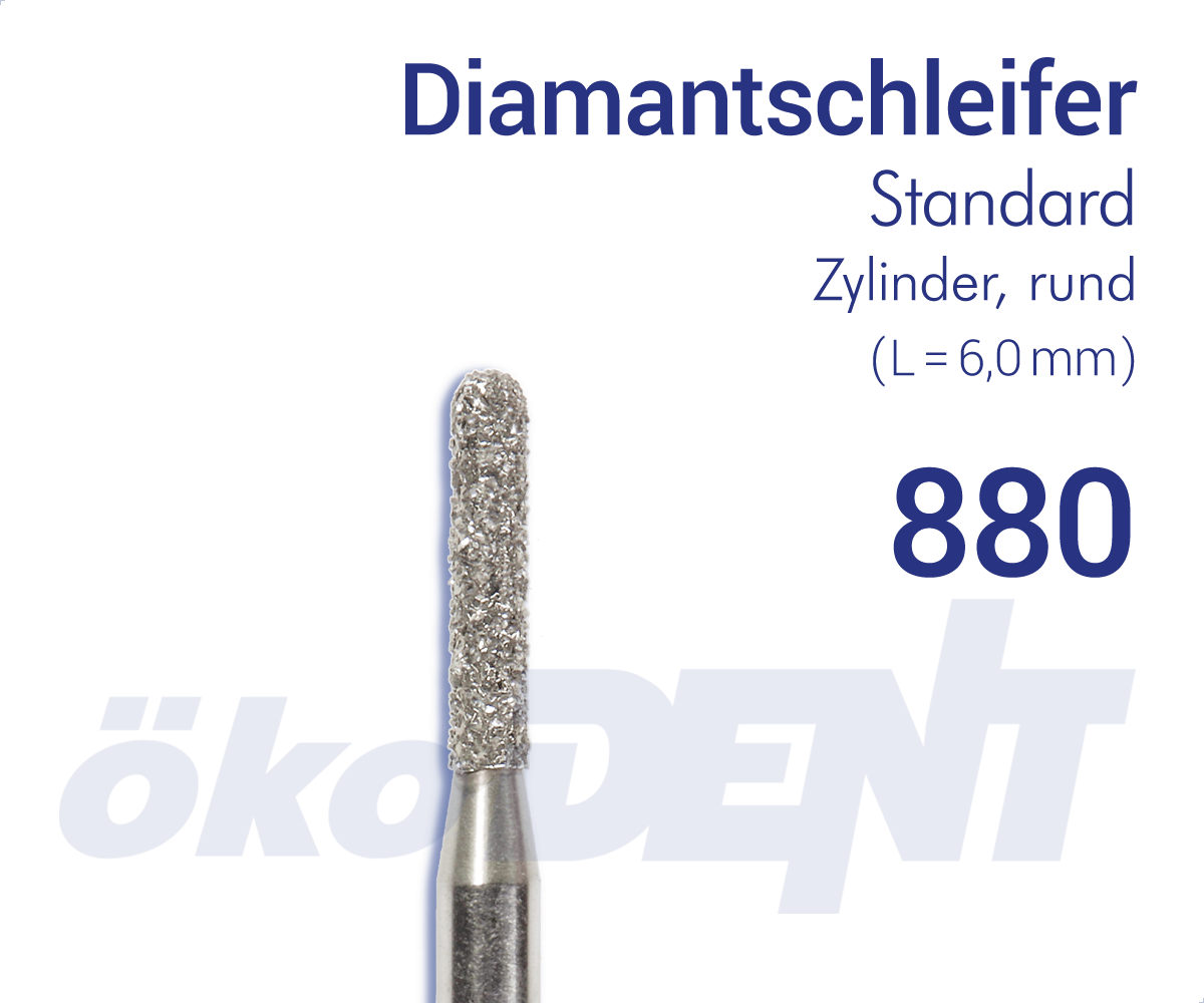 Standard-Diamant 880 - Zylinder, rund – ökoDENT, Diamonds