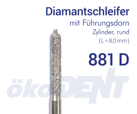 Diamond Instrument 881D - Chamfer Preparation with Guide Mandrel – ökoDENT, Diamond Burs