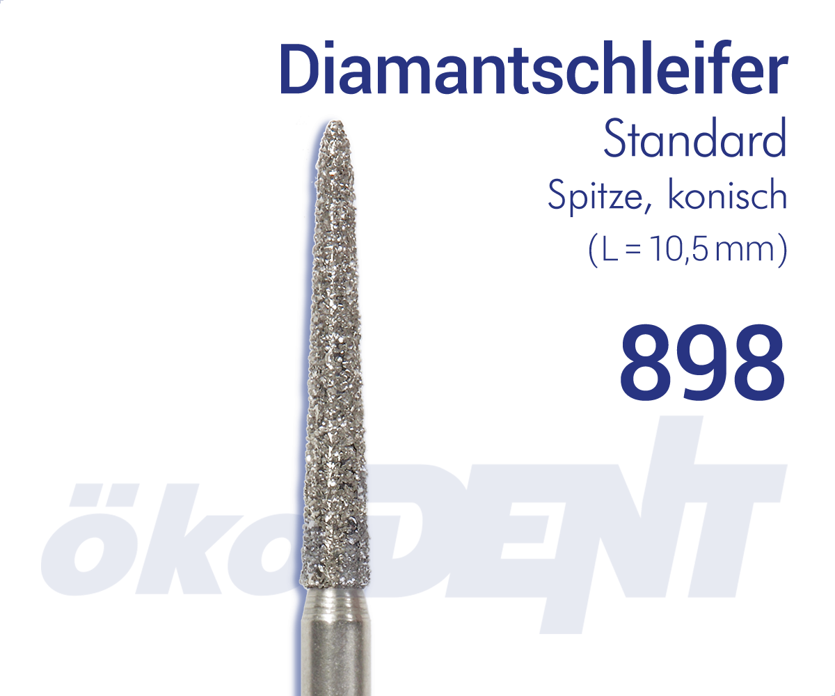 Standard-Diamant 898 - Spitze, nadelförmig, konisch – ökoDENT, Diamond Burs