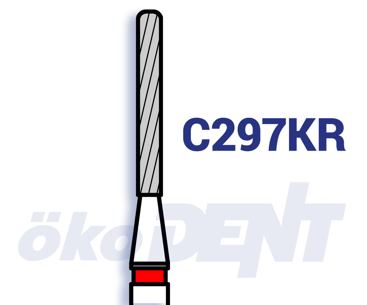Hartmetall-Finierer C297KR – Zylinder, Kante rund, 8 mm, 12 Schneiden – ökoDENT, Polierscheiben und -streifen