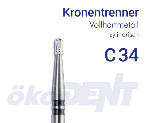 Hartmetall-Kronentrenner C34 - Zylinder, rund – ökoDENT, Diamonds