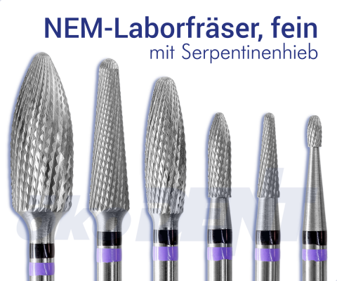 NEM-Laborfräser, fein - mit Serpentinenhieb – ökoDENT, Lab Rotary Instruments