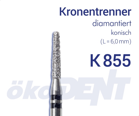 Diamond Crown Cutter K855 - Crown and Bridge Removal – ökoDENT, Diamond Burs