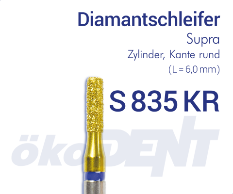 Supra-Diamant S835KR - Zylinder, Kante rund