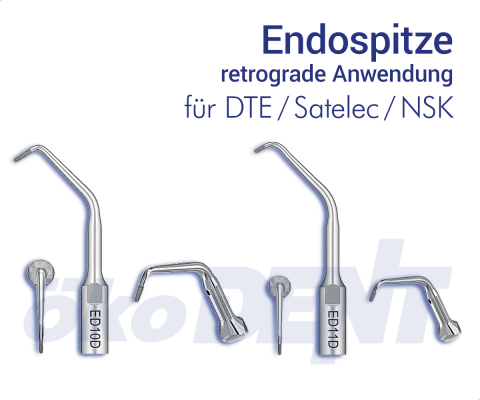 Endospitze, retrograde Anwendung (DTE / Satelec / NSK kompatibel) – ökoDENT, Zubehör für Wurzelbehandlung