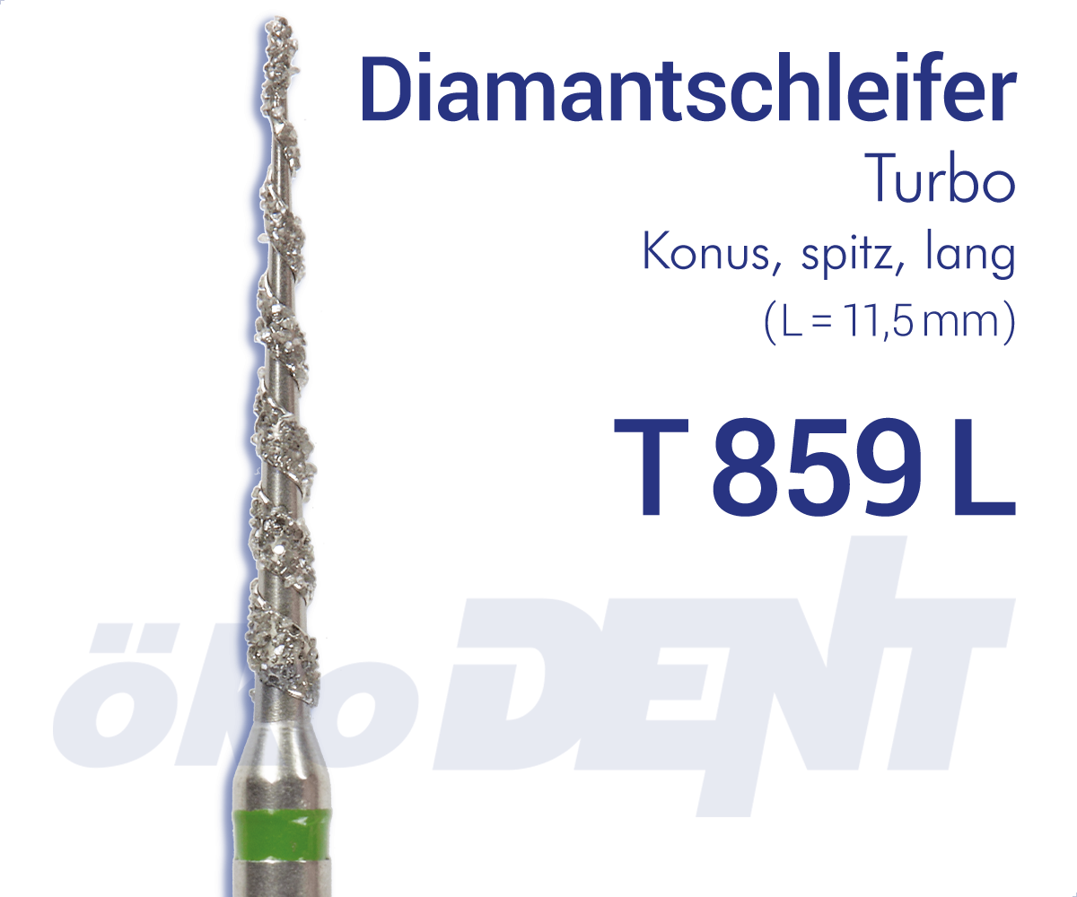 Turbo-Diamant T859L - Konus, spitz, lang – ökoDENT, Diamanten