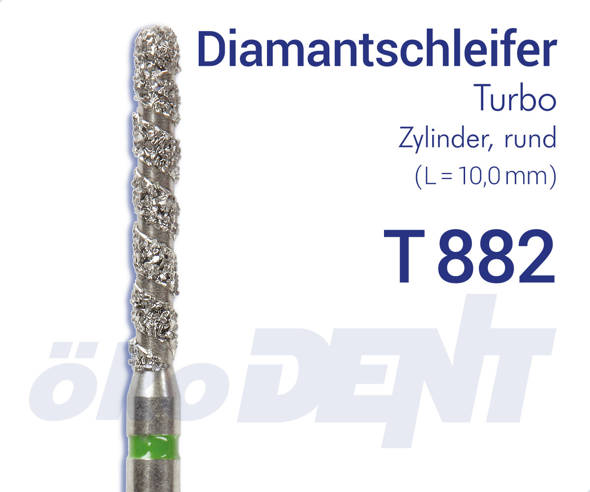 Turbo-Diamant T882 - Zylinder, rund – ökoDENT, Diamanten