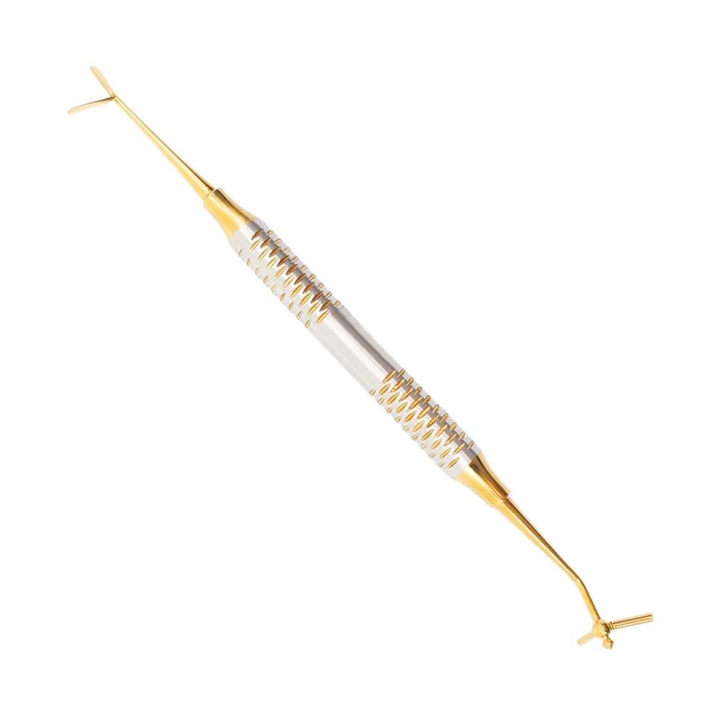 5-in-1 Multifunktionsinstrument für dentale Kompositfüllungen – 2 Stopfer, 2 Klingen und 1 Eichelspitze, Edelstahl – Precision Dental, Füllungsinstrumente