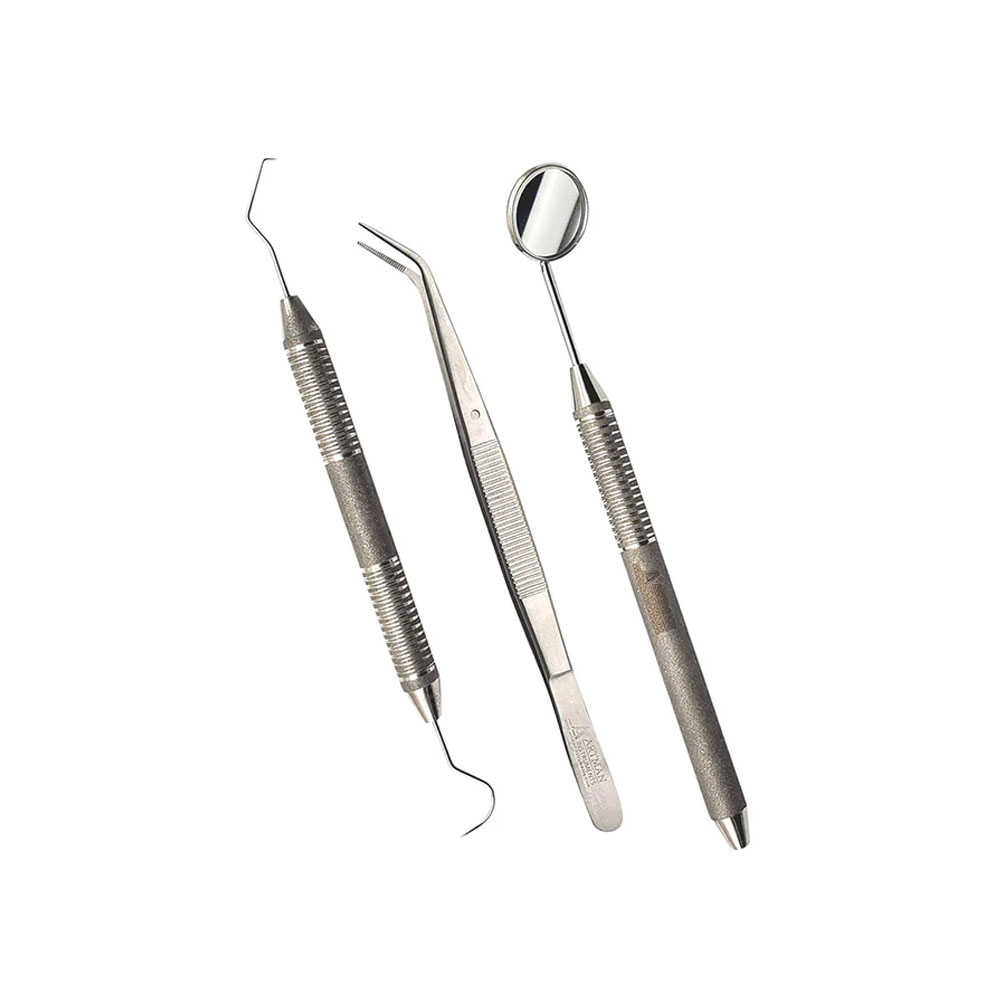 ARTMAN Dentaluntersuchungs-Set – Spiegel, Sonde & Pinzette mit rutschfestem Griff