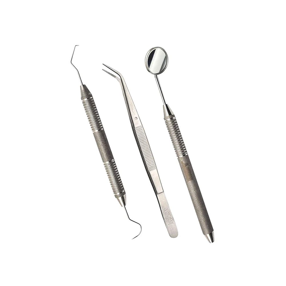 ARTMAN Dentaluntersuchungs-Set – Spiegel, Sonde & Pinzette mit rutschfestem Griff – Precision Dental, Sonden