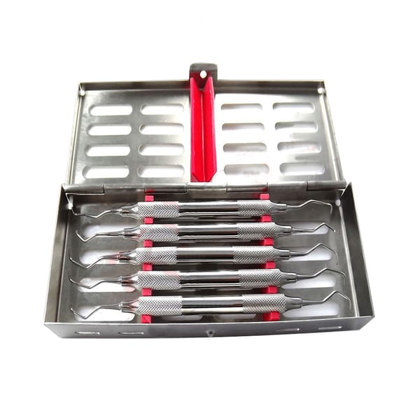 Set de curettes de Gracey avec plateau cassette