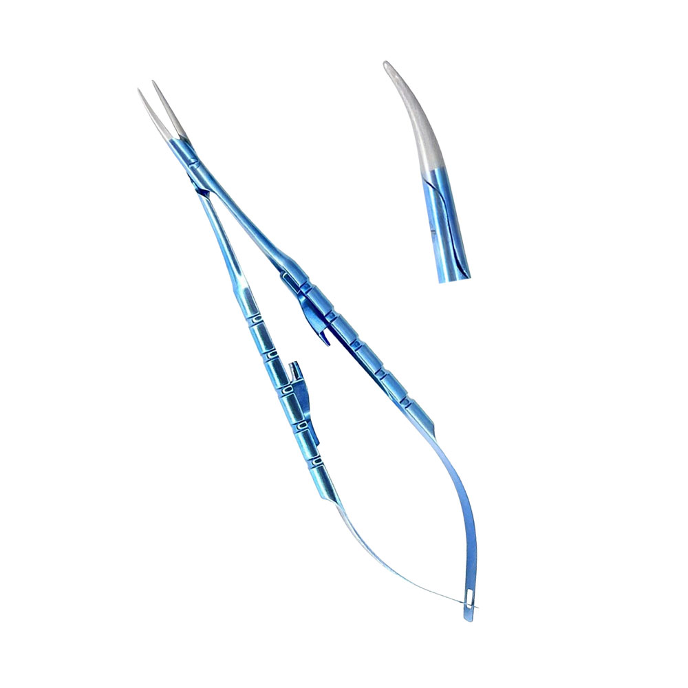 Micro Castrovijo Needle Holder Curved 14cm Titanium