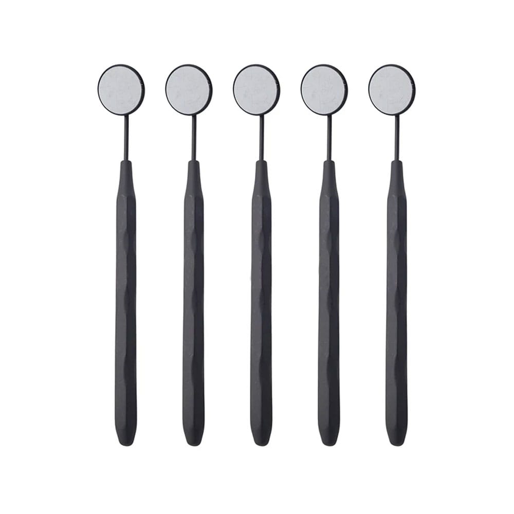 Mundspiegel mattschwarz, 5er-Set, für allgemeine und Laserbehandlungen – Precision Dental, Sonden