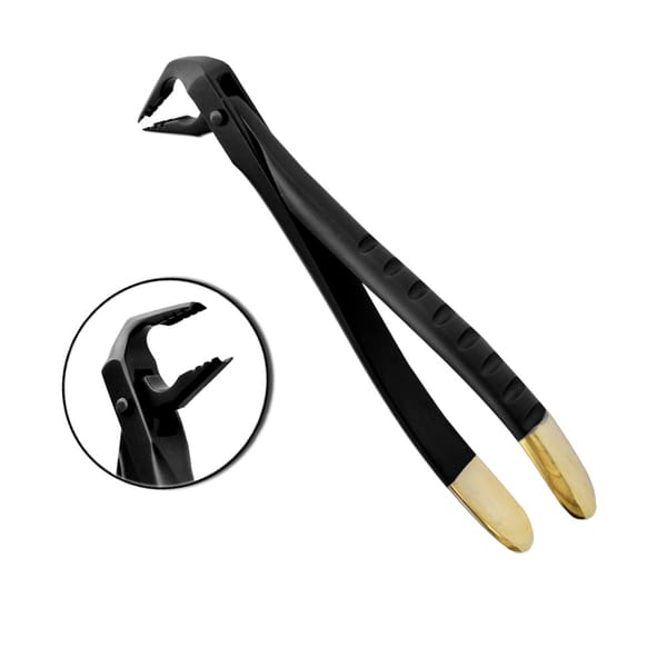 Deep Grip Atraumatische Extraktionszange, Unterkieferfrontzähne, Black Gold Serie