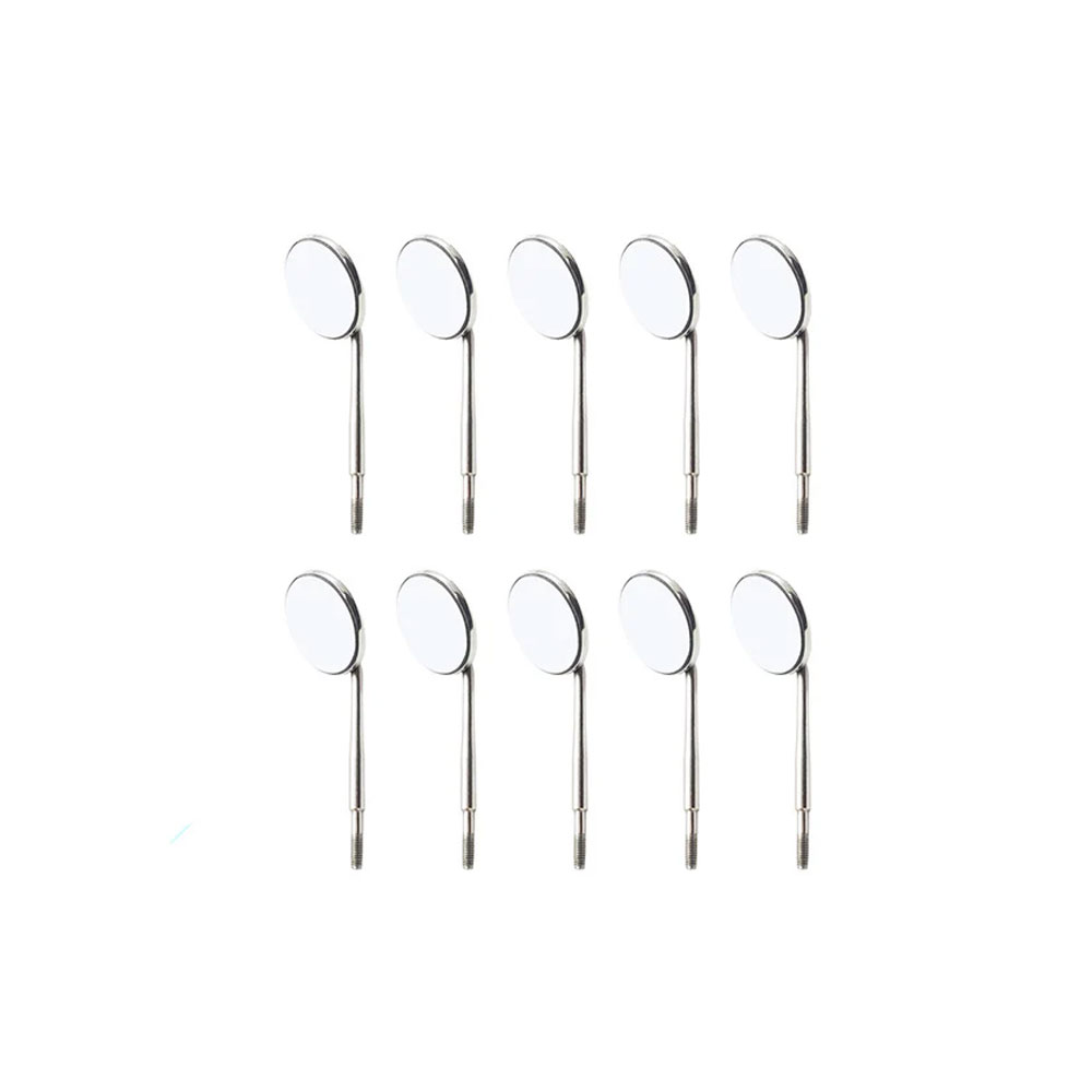 Mundspiegel-Köpfe, Konussockel, Frontfläche Rhodium, 12er-Set