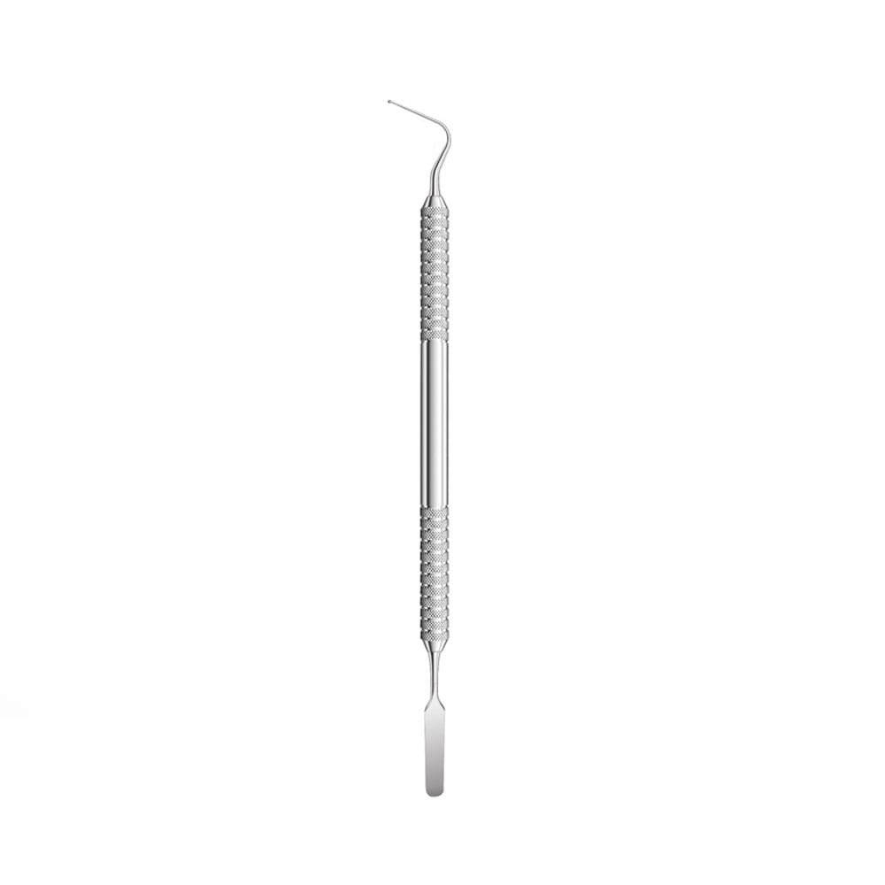 Dical-Instrument 0,8 mm Kugel, langer rückwärts gewinkelter Schaft, 20 mm lange Spatel – Precision Dental, Instrumente für Zahntechnik