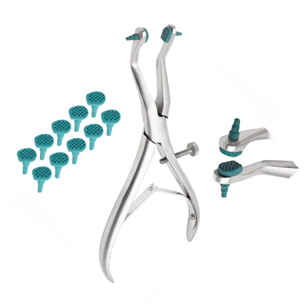 Temporary Crown Remover & Gripper Pliers with Pack of 10 Soft Silicone Pads – Precision Dental, Tweezers