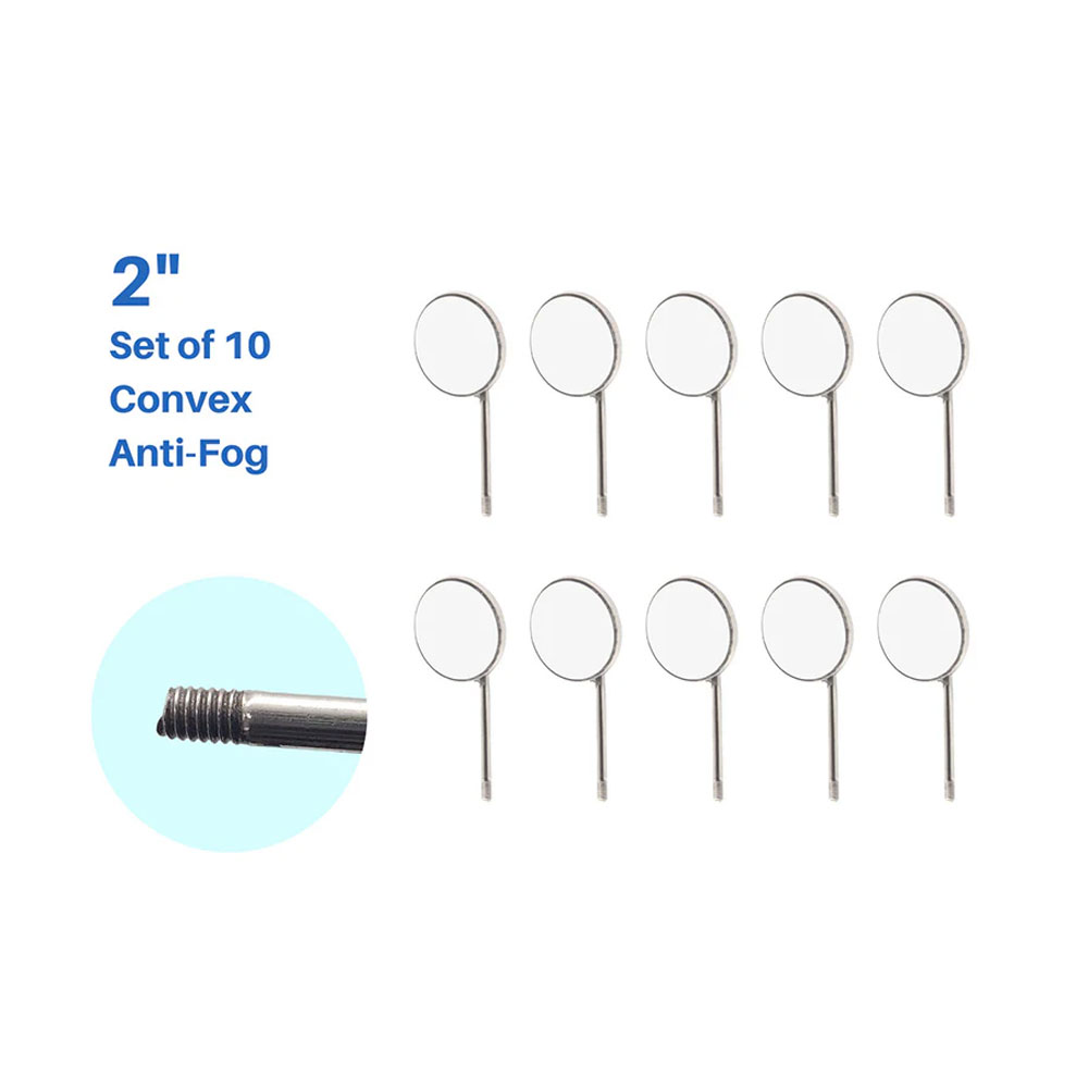 Mundspiegel-Köpfe, Frontfläche Rhodium, 12er-Set