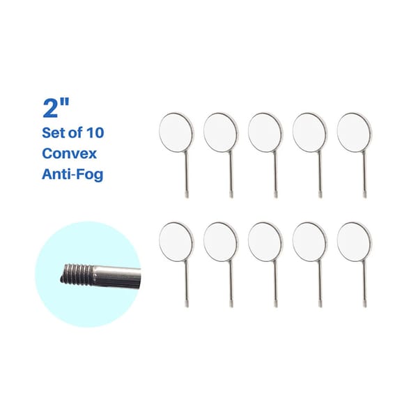 Dental Mirrors Tops Front Surface Rhodium Set of 12