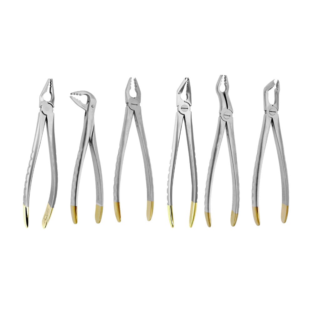 Prime Universal Atraumatisches Extraktionsset Tiefgriff, 6er-Set – Precision Dental, Extraktionszangen