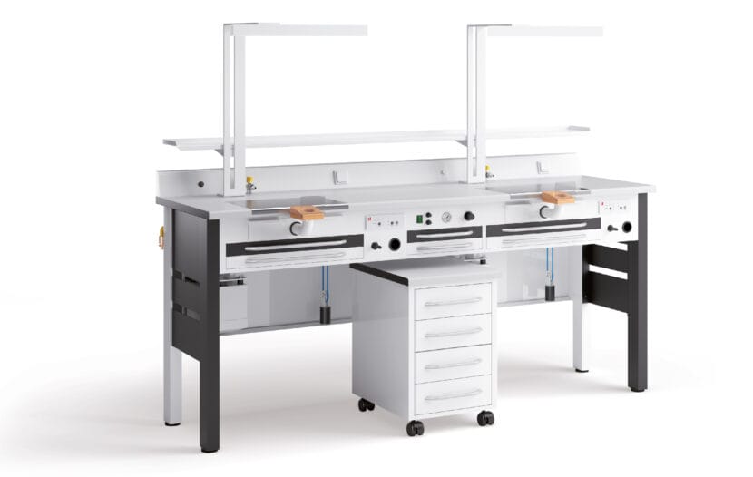 Double station workbench – Rossicaws SRL, Practice Furniture and Accessories