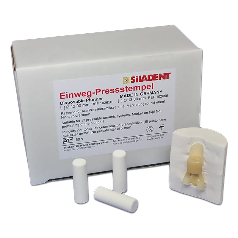Einweg-Pressstempel – SILADENT Dr. Böhme & Schöps, Schmelztiegel, Gussküvetten und Zubehör