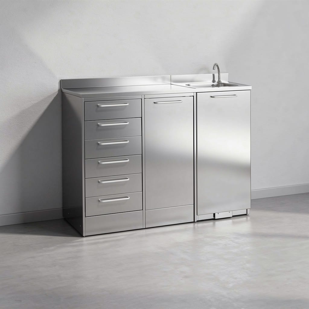 Stainless steel surgical sink module – Tecnomed Italia s.r.l., Practice Furniture and Accessories