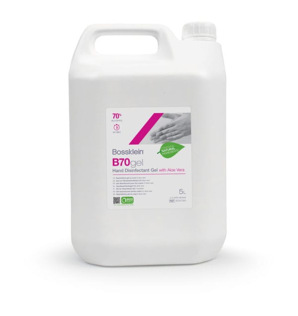 B70gel Hand Disinfectant Gel with Aloe Vera - 5L Refill UN Approved Bottle