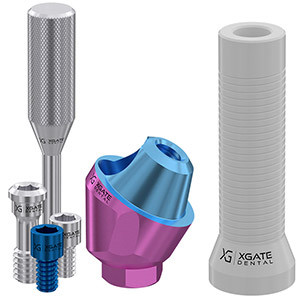 Set 30° angled multi unit abutment D-type with castable sleeve