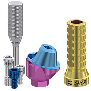 Set 17° angled multi unit abutment D-type with temporary sleeve – XGATE DENTAL, Abutments