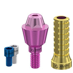 Set straight multi unit abutment D-type with temporary sleeve