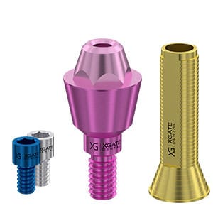 Set straight multi unit abutment D-type with CAD/CAM long sleeve