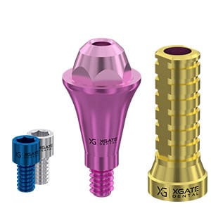 Set straight multi unit abutment D-type Conical Mini with temporary sleeve – XGATE DENTAL, Abutments