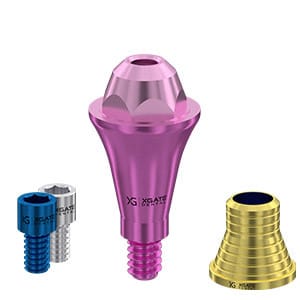 Set straight multi unit abutment D-type Conical Mini with CAD/CAM short sleeve