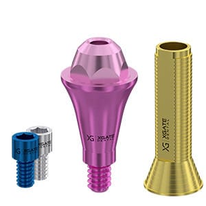 Set straight multi unit abutment D-type Conical Mini with CAD/CAM long sleeve