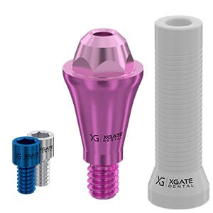 Set straight multi unit abutment D-type Conical Regular with castable sleeve