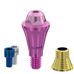 Set straight multi unit abutment D-type Conical Regular with CAD/CAM short sleeve – XGATE DENTAL, Abutments