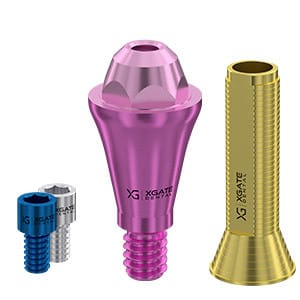 Set straight multi unit abutment D-type Conical Regular with CAD/CAM long sleeve – XGATE DENTAL, Implantologie