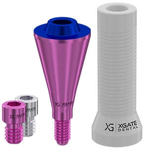 Set straight multi unit abutment V-type Conical Mini with castable sleeve – XGATE DENTAL, Implantology