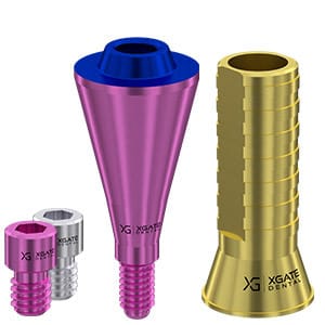 Set straight multi unit abutment V-type Conical Mini with temporary sleeve – XGATE DENTAL, Abutments