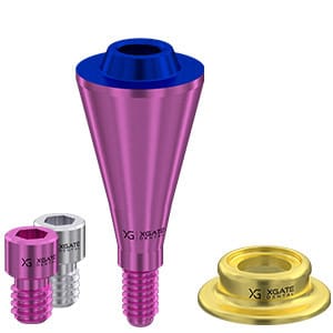 Set straight multi unit abutment V-type Conical Mini with sleeve 1.5 mm – XGATE DENTAL, Abutments