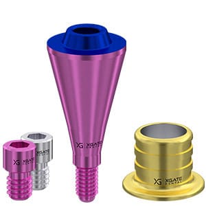 Set straight multi unit abutment V-type Conical Mini with sleeve 3.0 mm – XGATE DENTAL, Abutments