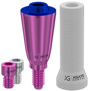 Set straight multi unit abutment V-type Conical Regular with castable sleeve – XGATE DENTAL, Abutments
